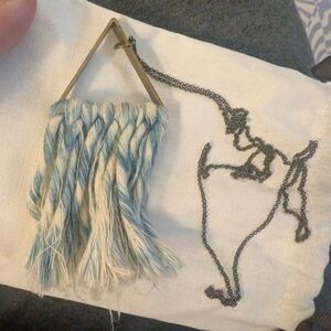 Blue and White Tassel Necklace